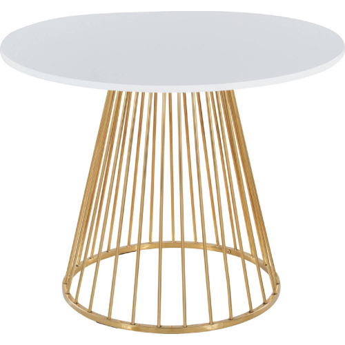 Canary Cosmo Dining Table in Gold & White MDF